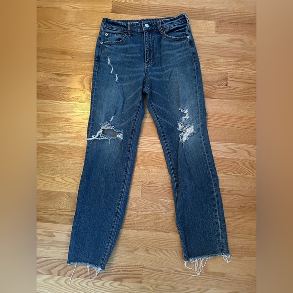 Pilcro Denim - Anthropologie Pilcro Size 28 Distressed Vintage Straight High Rise Raw Hem Jeans